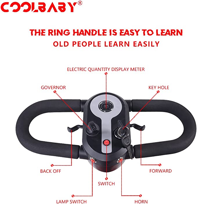 COOLBABY YL-08A: Electric Folding Mobility Scooter for Adults & Seniors - Compact, Motorized, Four Wheels - coolbabymalls