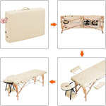 Load image into Gallery viewer, COOLBABY KYBJ-303 Portable Fitness Massage Table Professional Adjustable Folding Bed With 3 Sections Wooden Frame Ergonomic Headrest With Carrying Bag - CoolBabyMass

