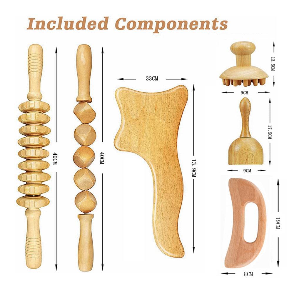 COOLBABY SSZ-AM03 Wooden Therapeutic Tool For Muscle Pain Relief Cellulite Body Shaping - COOL BABY