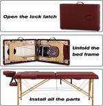 Load image into Gallery viewer, COOLBABY KYBJ-304 Portable Fitness Massage Table Professional Adjustable Folding Bed With 3 Sections Wooden Frame Ergonomic Headrest With Carrying Bag - CoolBabyMass
