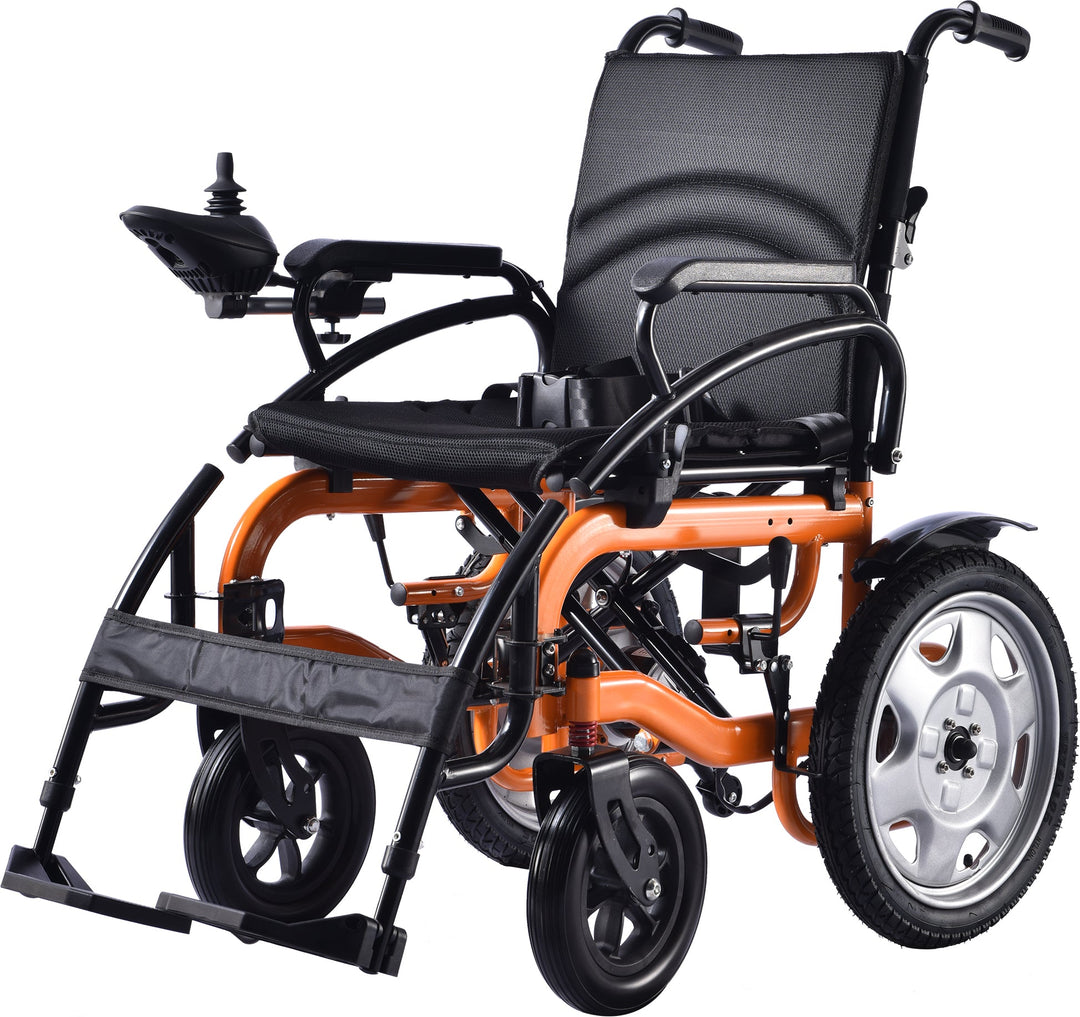 COOLBABY ZZR-E310D-OR:  Portable 24-Inch Electric Wheelchair for Adults and the Elderly - coolbabymalls