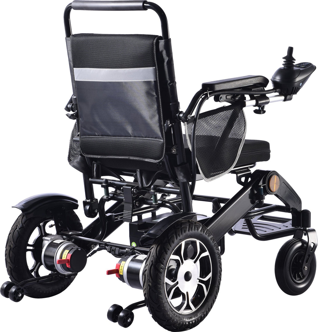 COOLBABY ZZR-E200B Portable Folding Electric Wheelchair with Dual Motors and Removable Battery - coolbabymalls