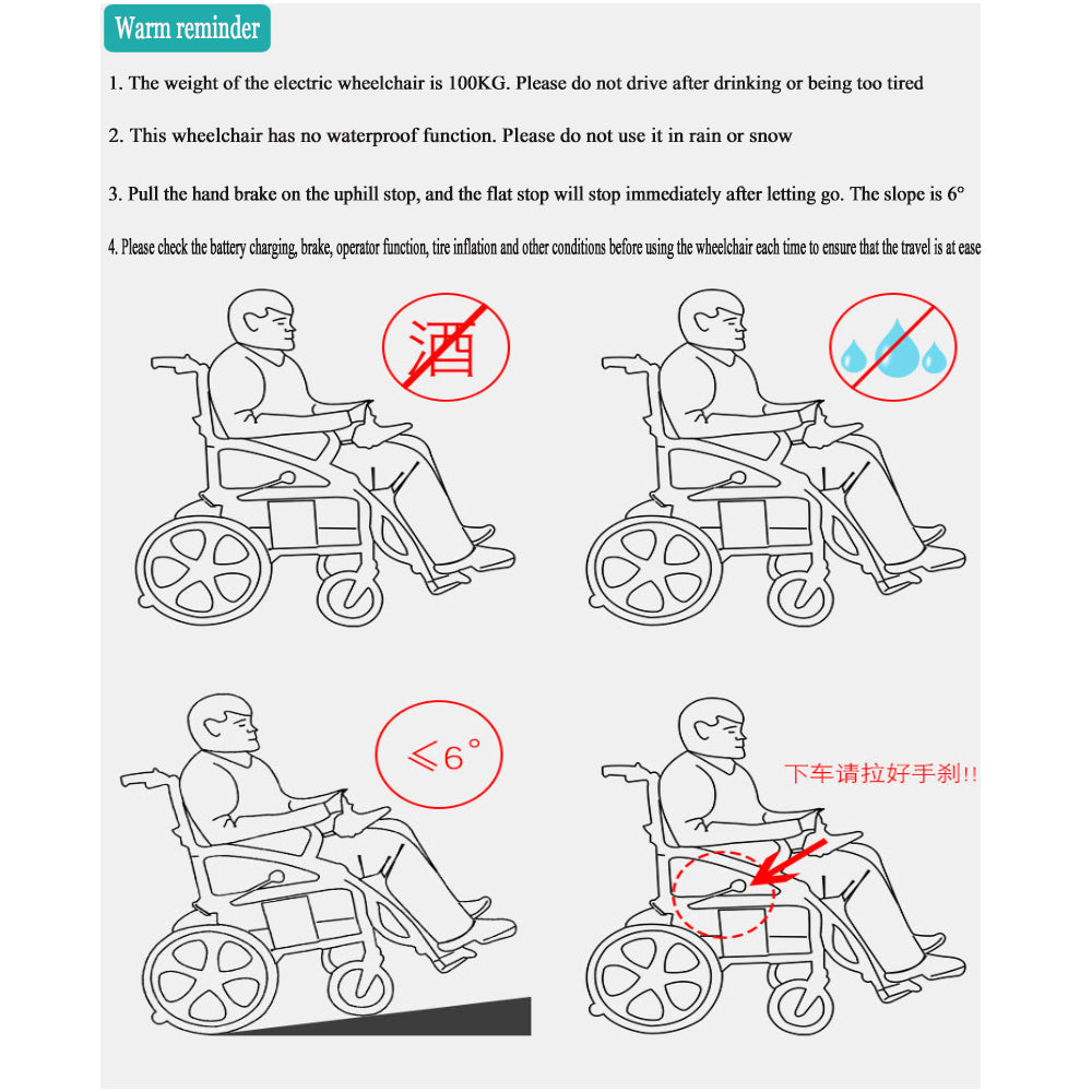 COOLBABY ZZR-E300E  Advanced Electric Wheelchair with Powerful Dual Motors and Long-Lasting Battery - coolbabymalls