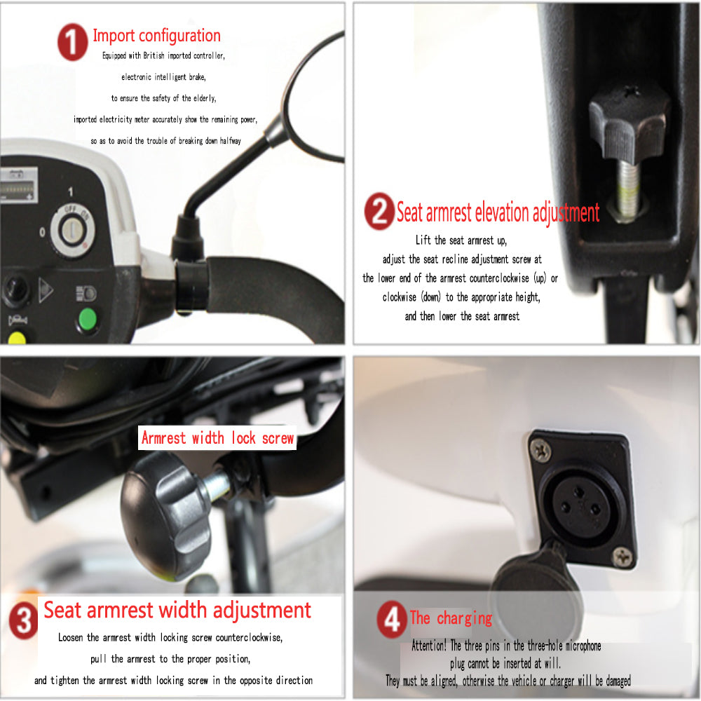 COOLBABY LN-01: Portable 4-Wheel Electric Mobility Scooter with Seat - Ideal for Seniors and Adults - coolbabymalls