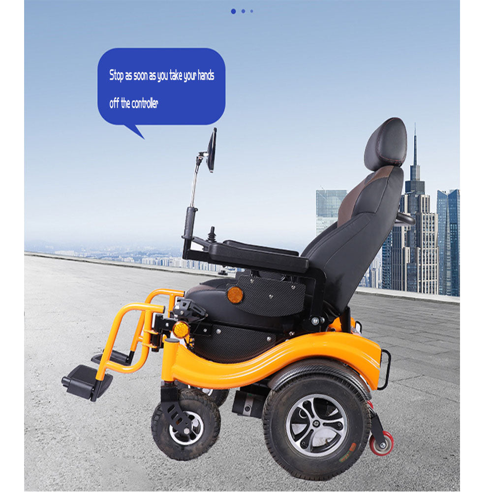 COOLBABY ZZR-S680 Electric Wheelchair 500W2Double Motor Width 48cm360° High Back Electric Wheelchair for The Elderly - coolbabymalls